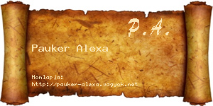 Pauker Alexa névjegykártya